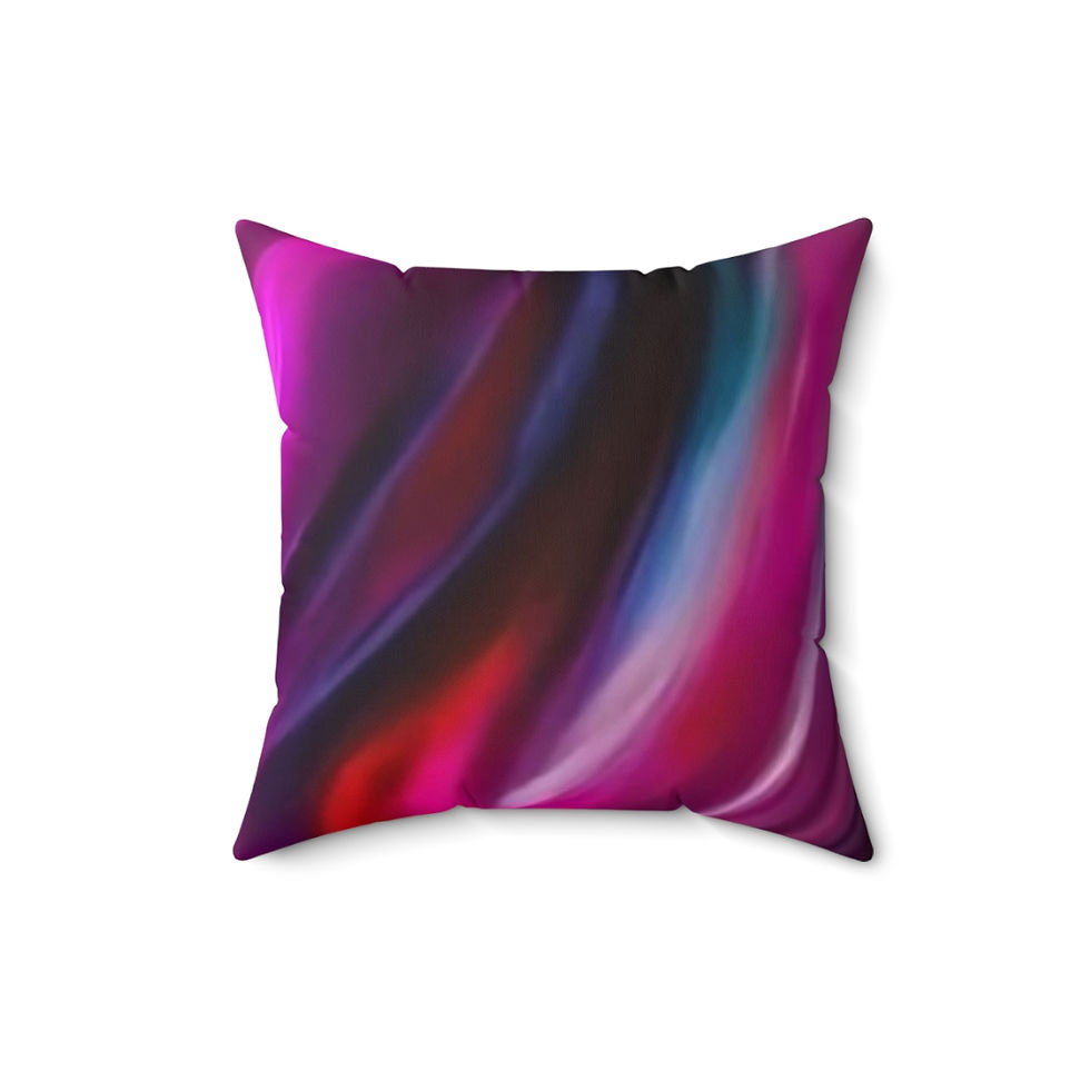 Thumbnail: Spun Polyester Square Pillow-Jewel-toned Abstract Square Pillow