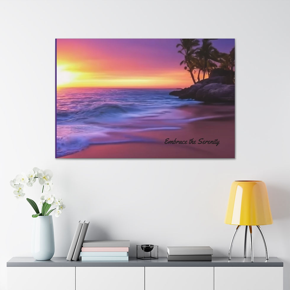 Thumbnail: Canvas Gallery Wraps-Sunset Purple and Orange Hues on the Beach