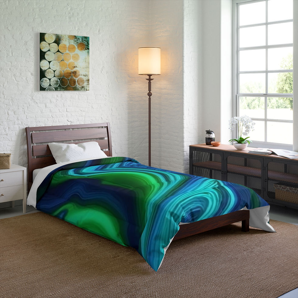 Thumbnail: Abstract Wave Comforter - Cozy Bedroom Decor for Relaxation