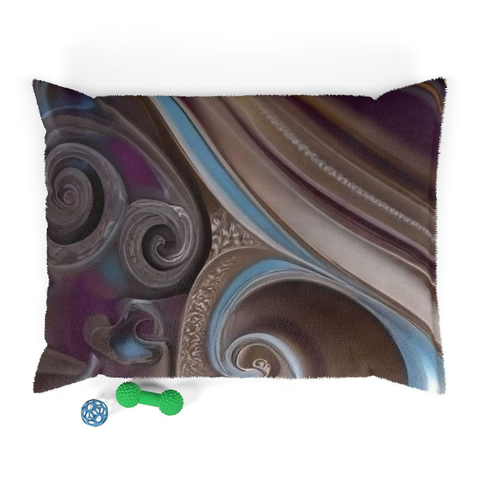 Thumbnail: Pet Bed- Chocolate, Blue, Cream