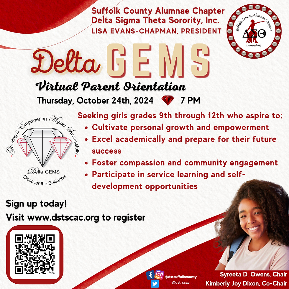 Suffolk County Alumnae Chapter’s Virtual Parent Orientation for Delta GEMS