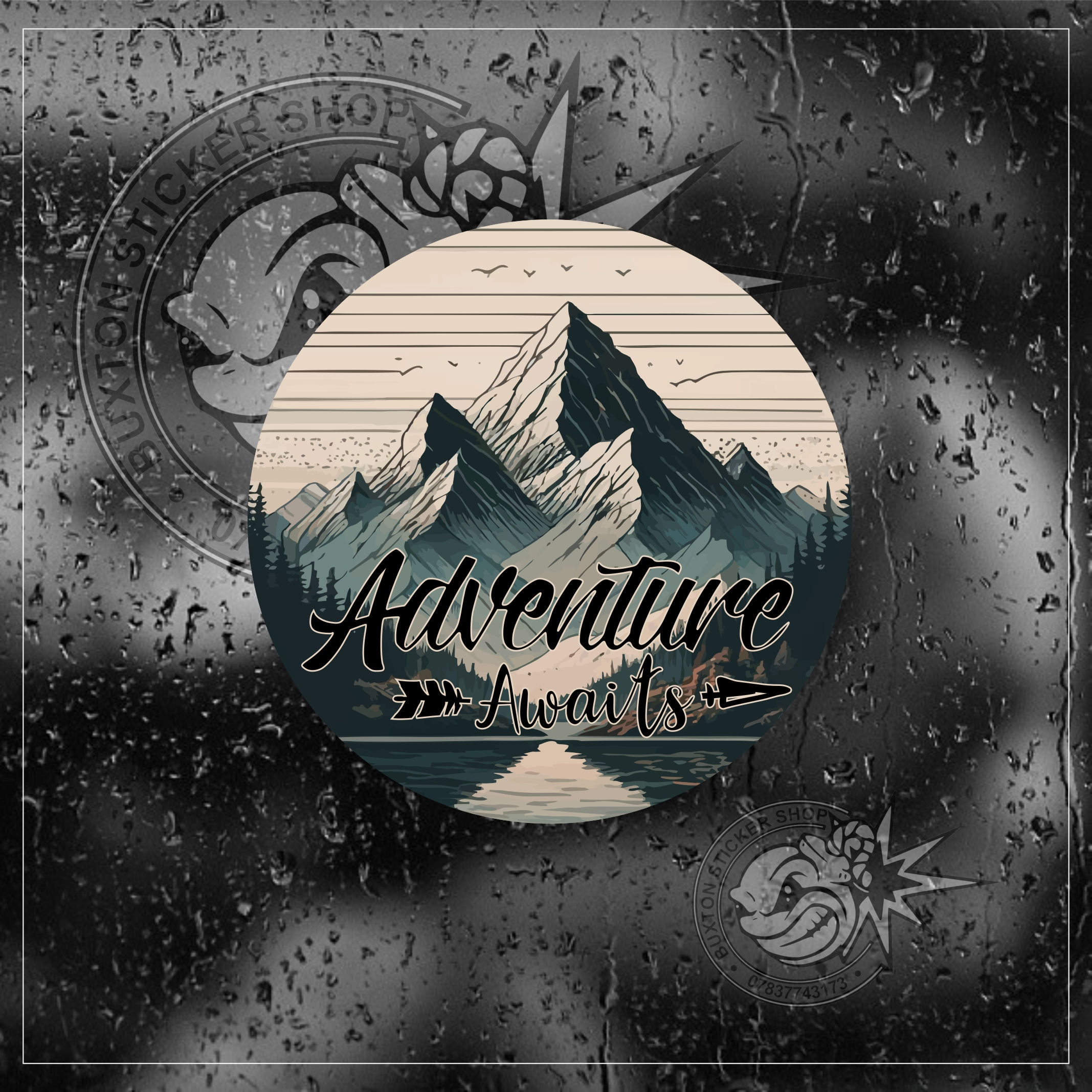 Adventure Awaits Vinyl Sticker Camper camping Skate Motorhome