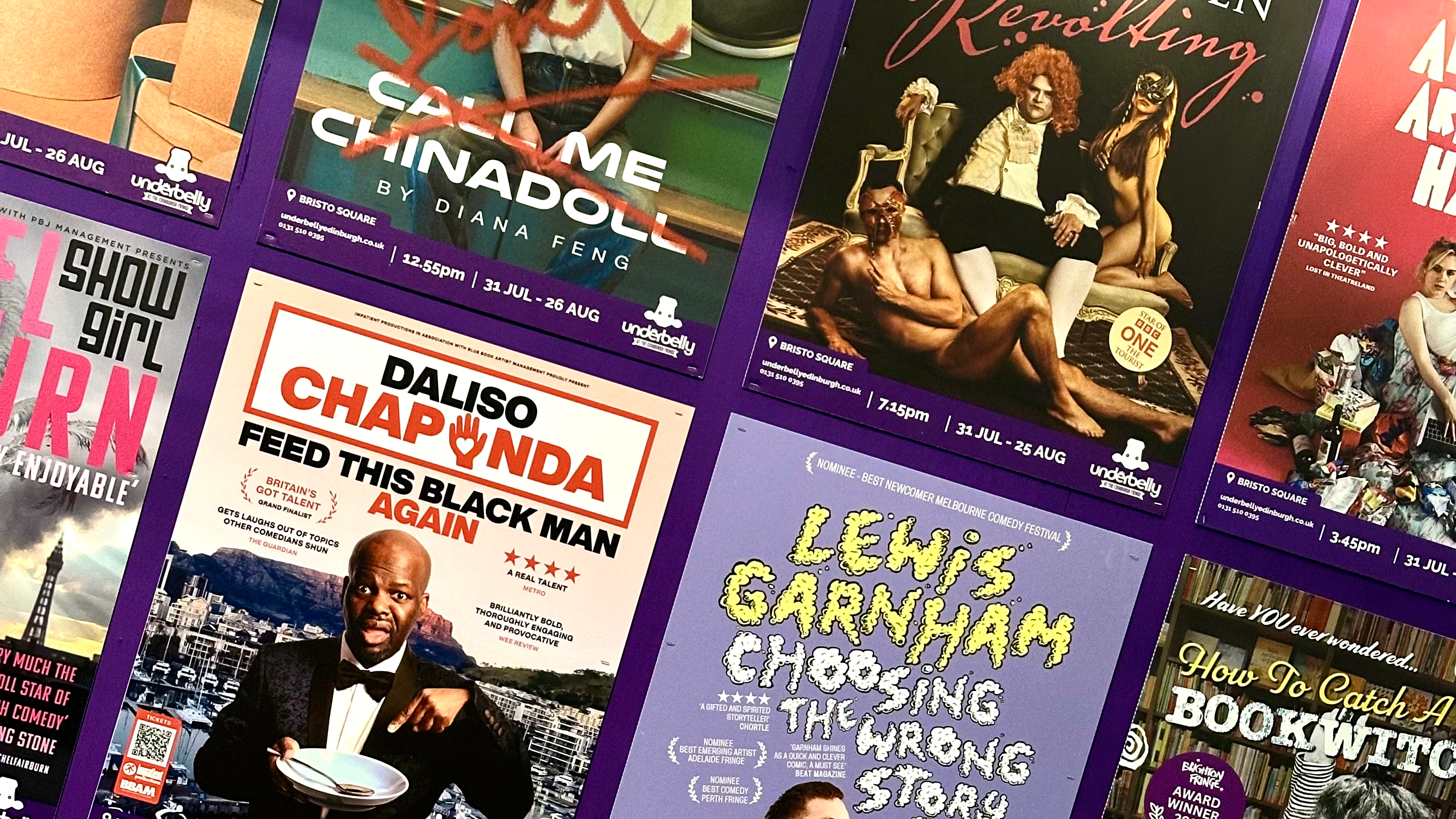 Posters at the Edinburgh Fringe Festival 2024