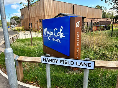 SAH Fig. 7.1 Corner of St Anns Rd new road sign and hospice signage 20.9.2026 (c) H Morgan