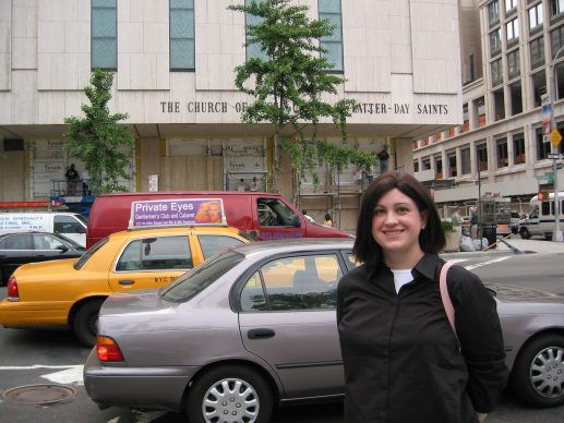 Callie Appelstein Outside the Manhattan Temple