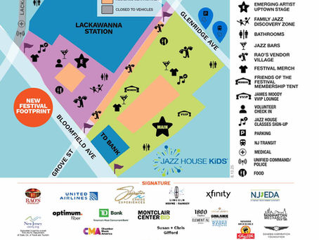 Find your way around the 2025 Montclair Jazz Festival Downtown Jamboree + Block Party!