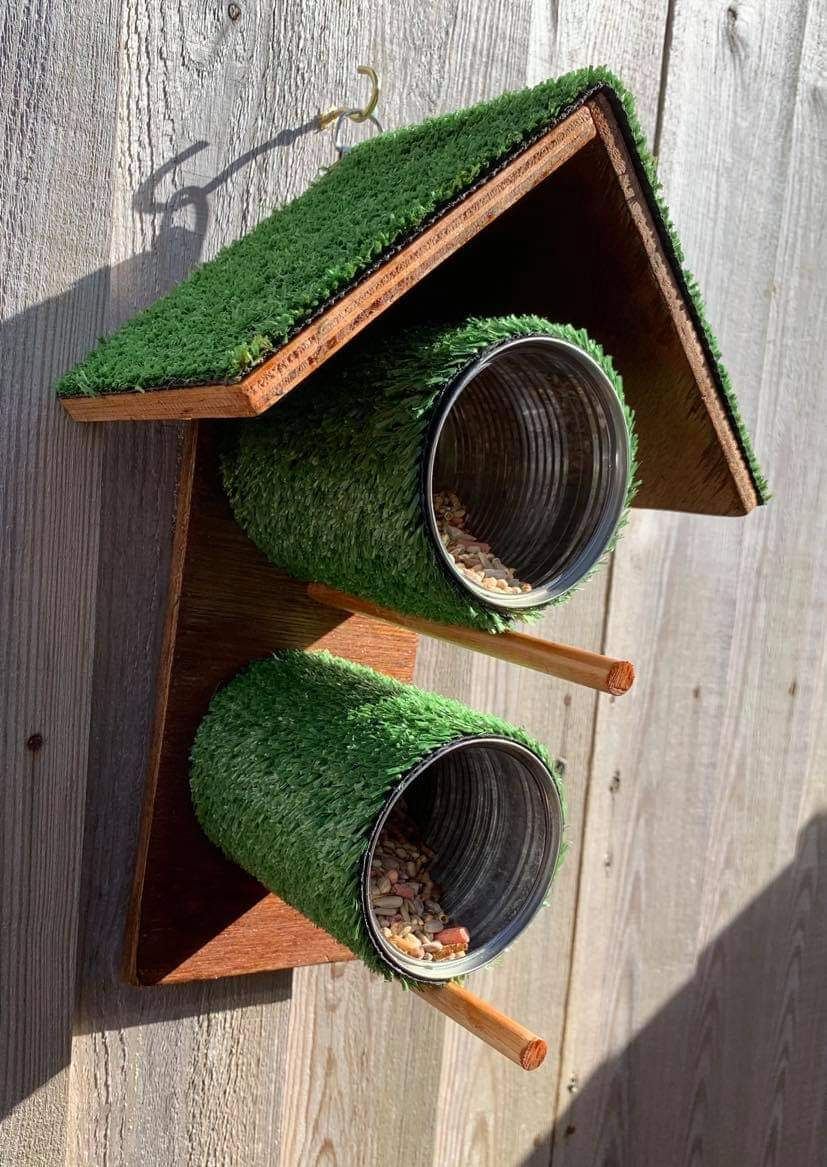 Tin Can Recycled bird feeder | My space