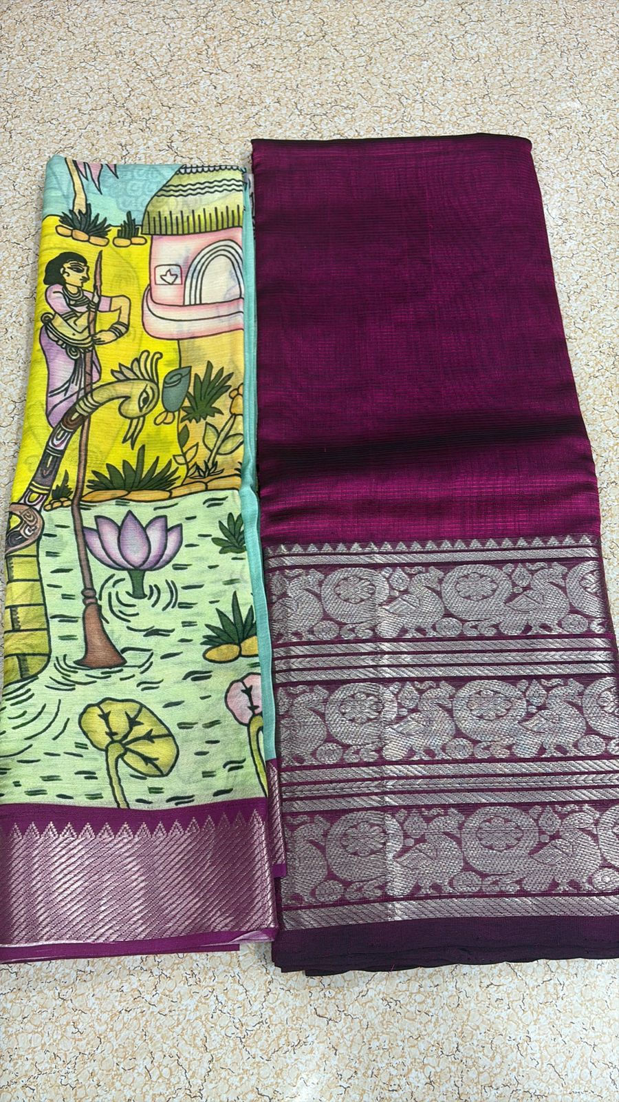 Mangalagiri pattu cotton lehenga sets