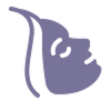 Aesthetics procedure icon, clean clinical symbol on warm background