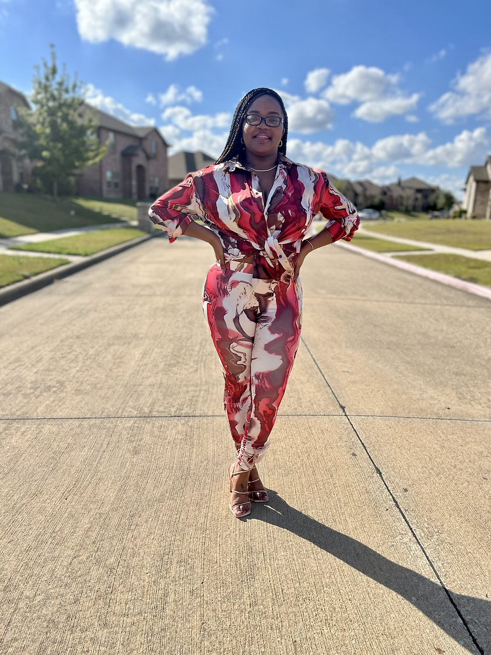 Thumbnail: Long sleeve button down legging set