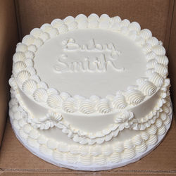 vintage-inspired baby shower cake