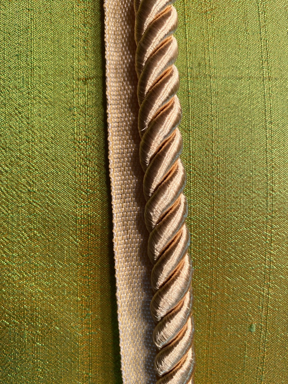 20 mts cordon 10 mm de Seda con Vivo Dorado 