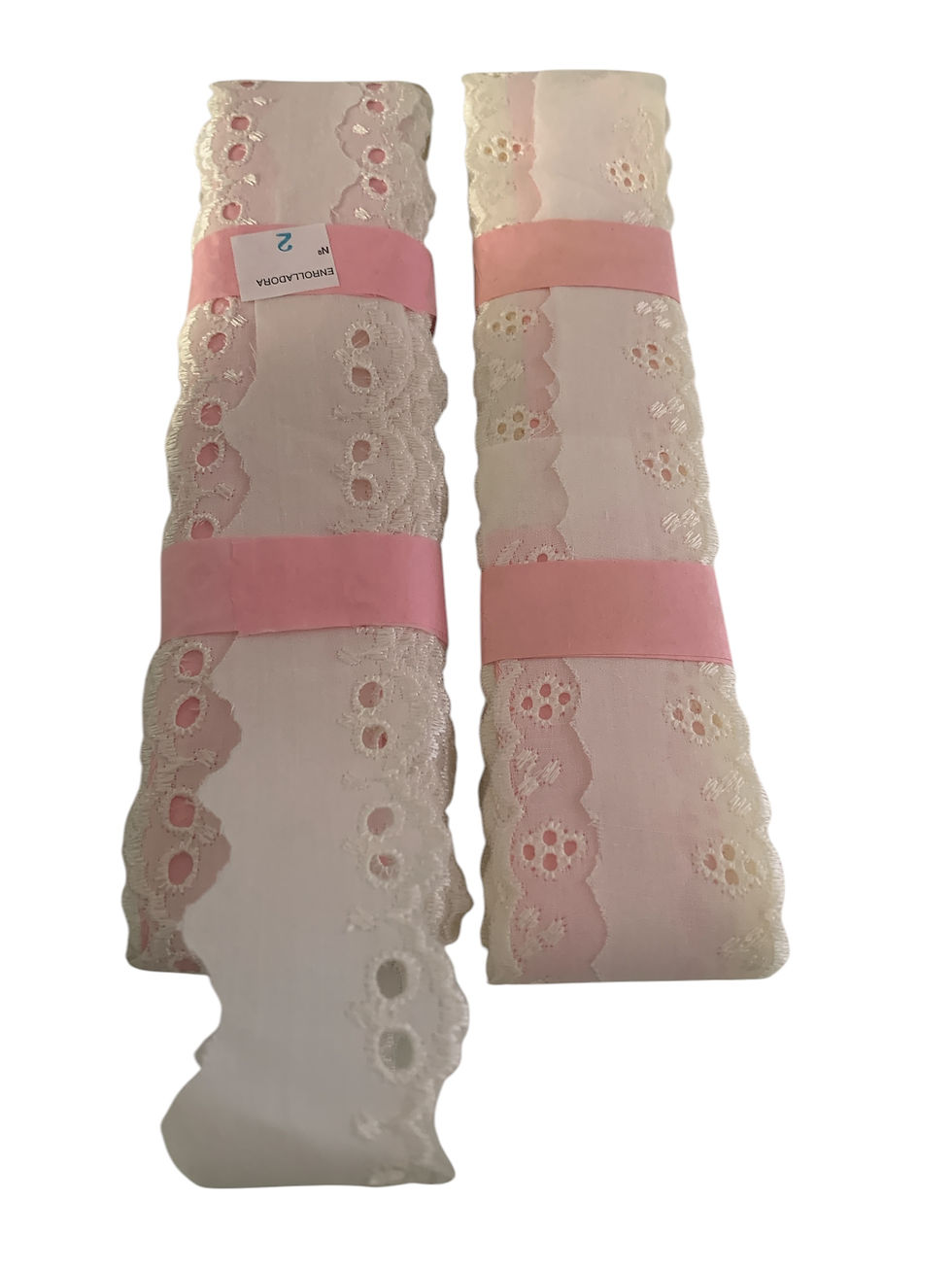 28 Mts Broderie Bordado Crudo Pack 2 Piezas