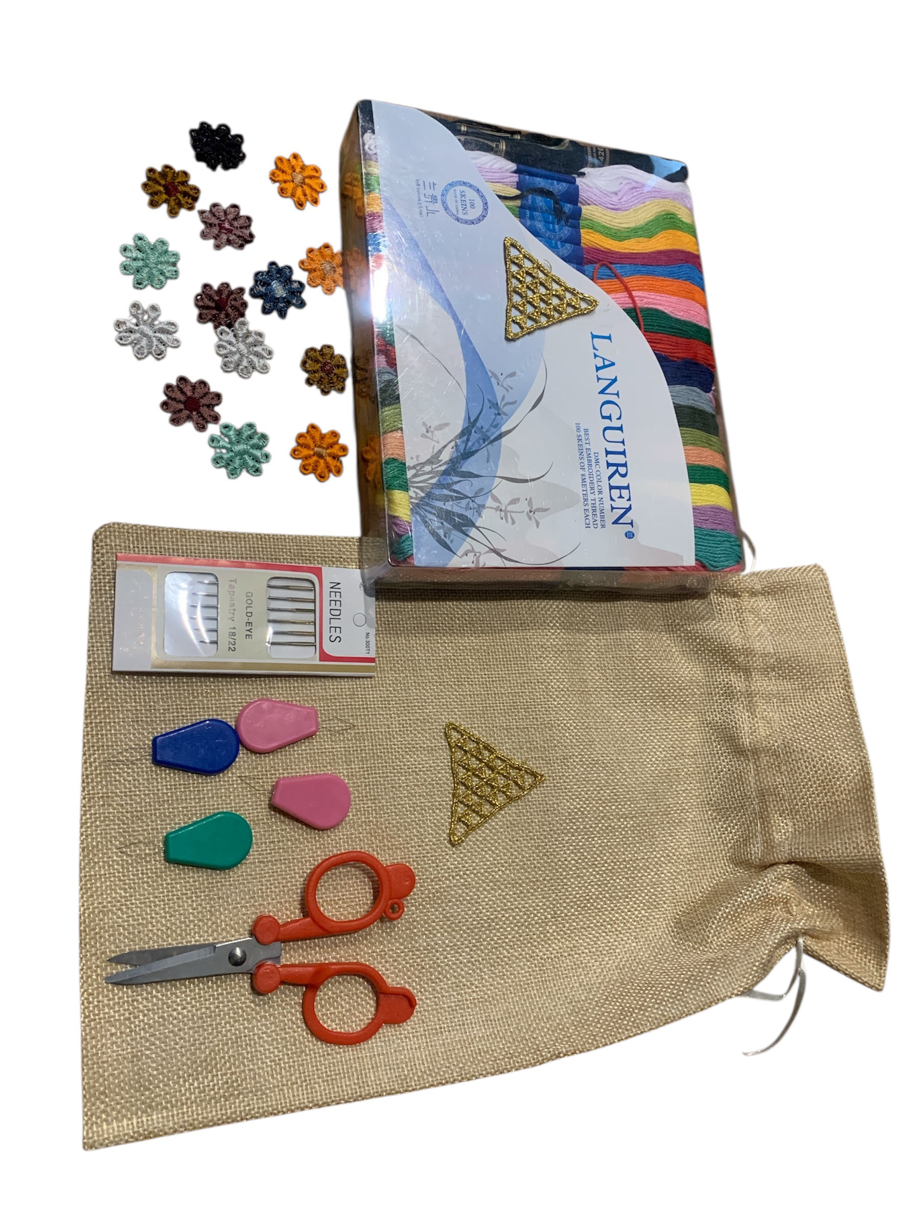 Pack 100 hilos madejas bordar surtidos