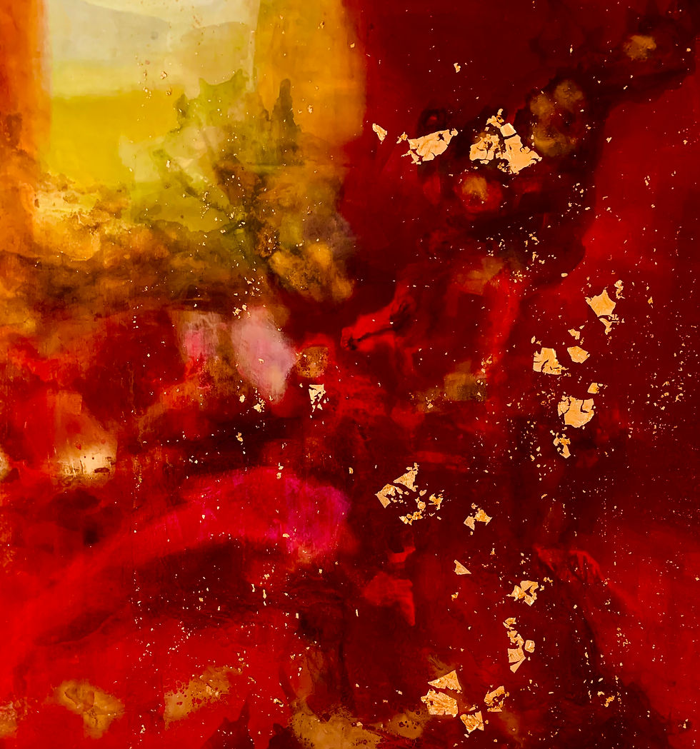 Obra abstracta de la artista María Esther de la Vega Acrílico sobre lienzo - Medidas: 200 x 200