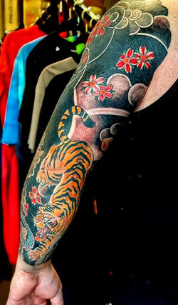 Japanese tiger Tattoo by Red Parlour Tattoo