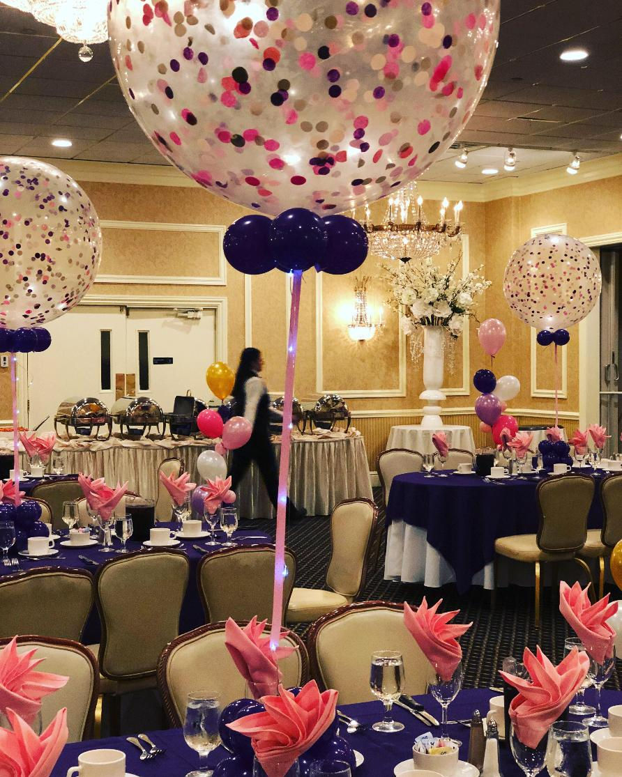 Helium Balloon Centerpiece at Poughkeepsie Grand Hotel