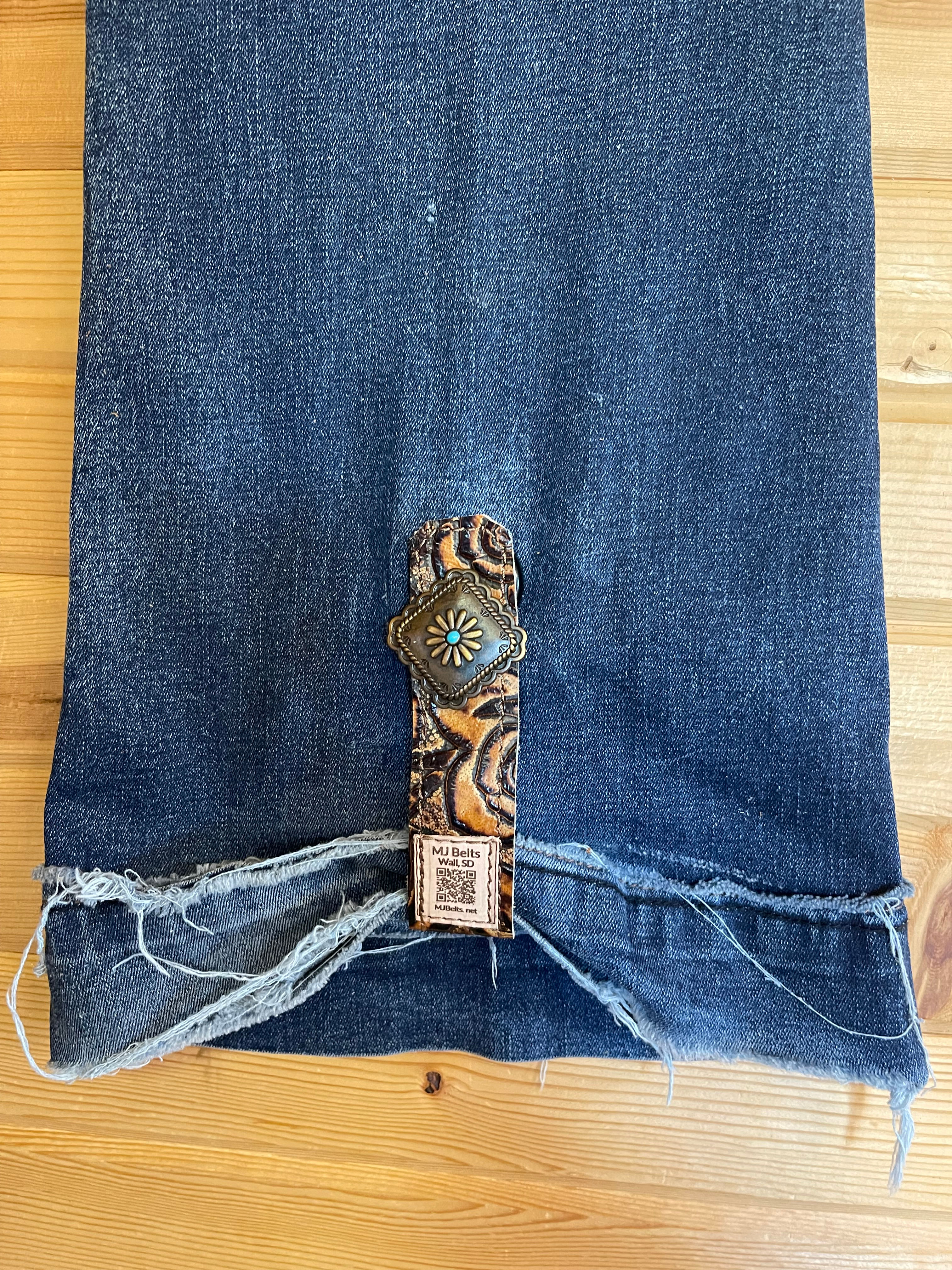 The Original Pant Savers™ magnetic pant hem holders handmade by MJ Belts in South Dakota