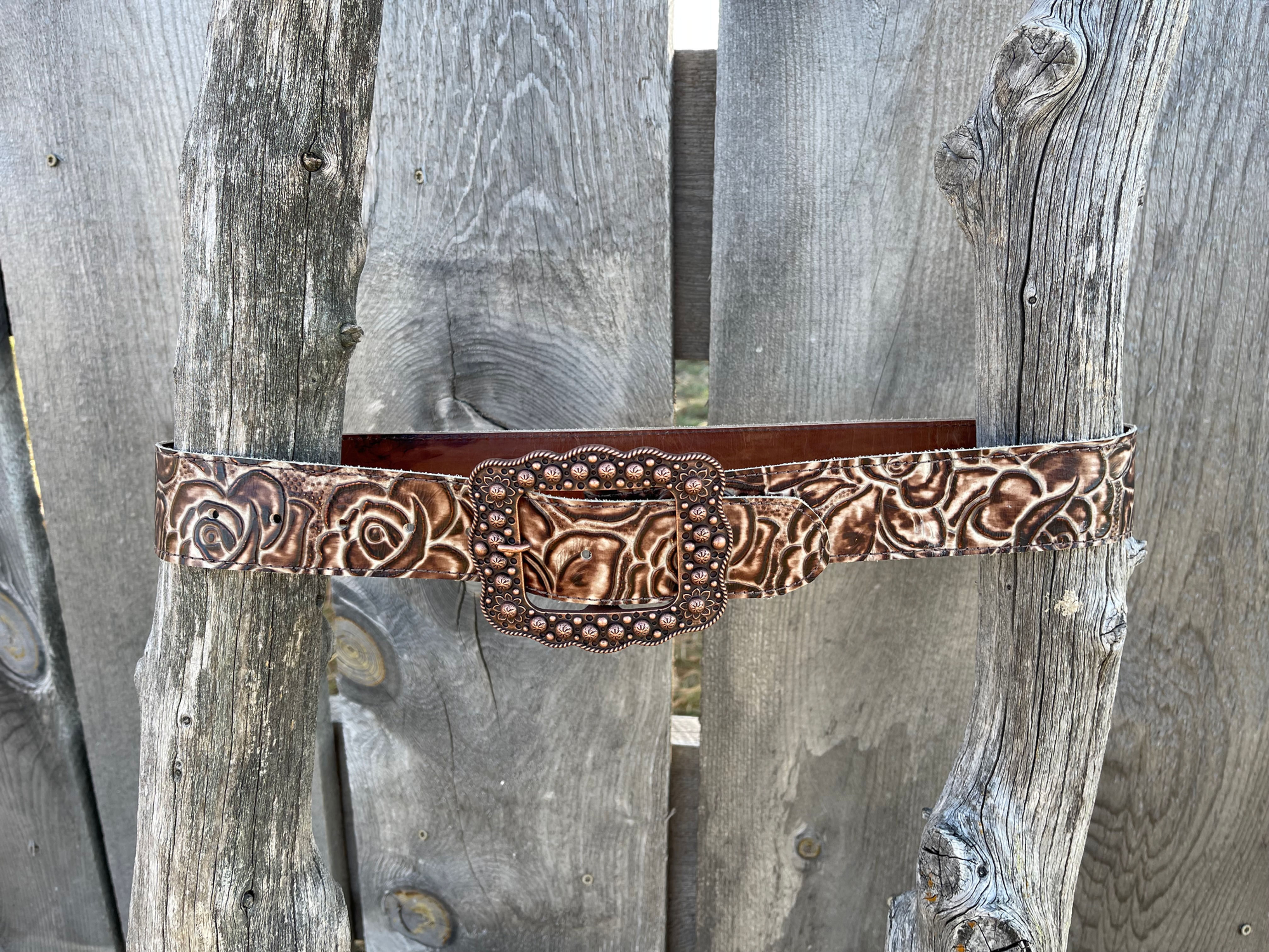 Classic Western Leather Belt — Loop-Friendly