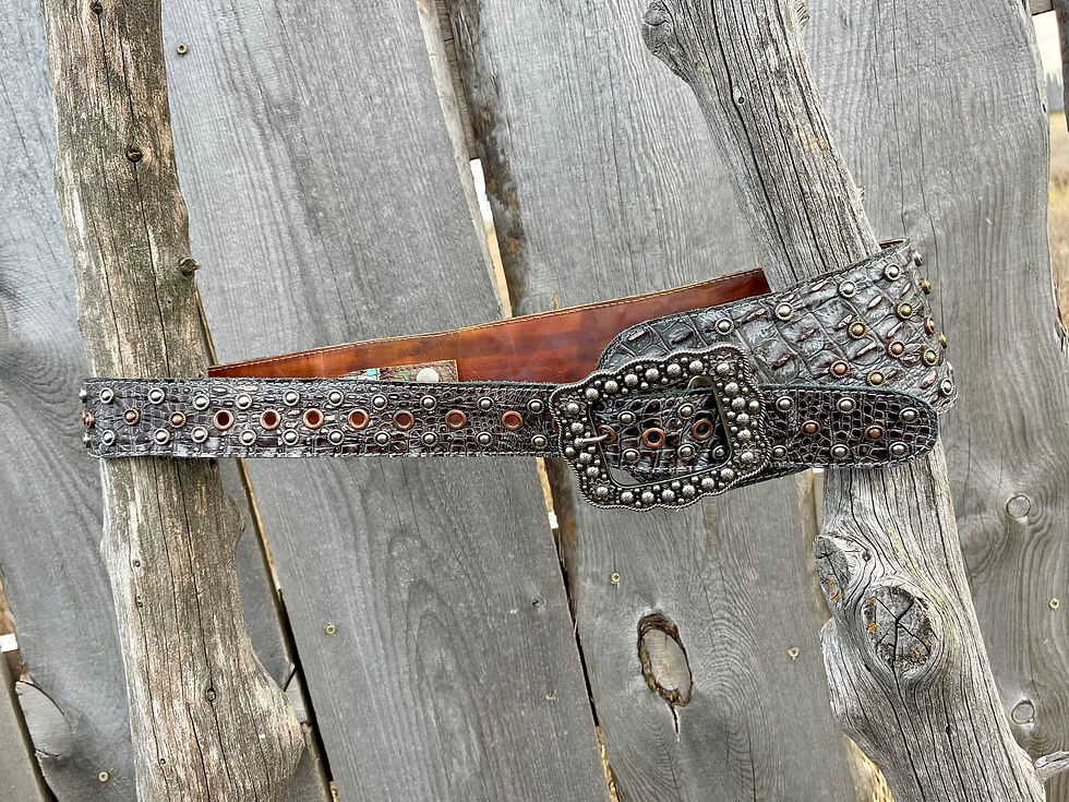 MJ Belt Size M/L – Luxury Western Leather Belt, Handcrafted in USA No. 1401