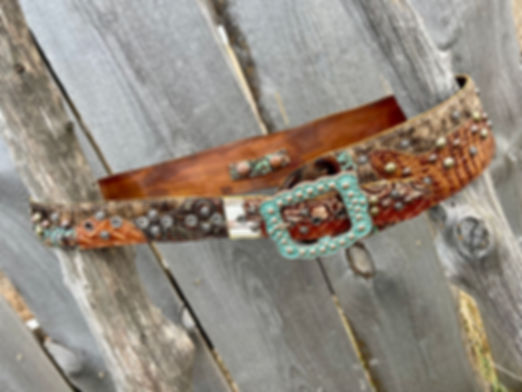 MJ Belt Size M/L – Luxury Western Leather Belt, Handcrafted in SD  No. 1292