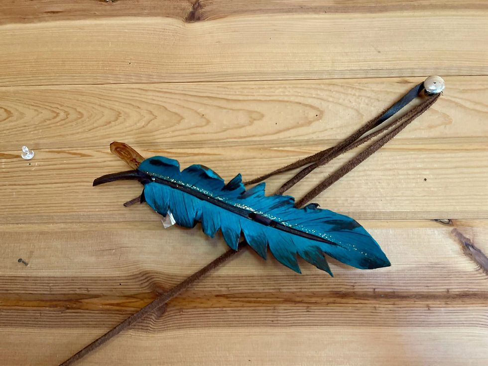 MJ Leather Hat Feathers #34 Up Close