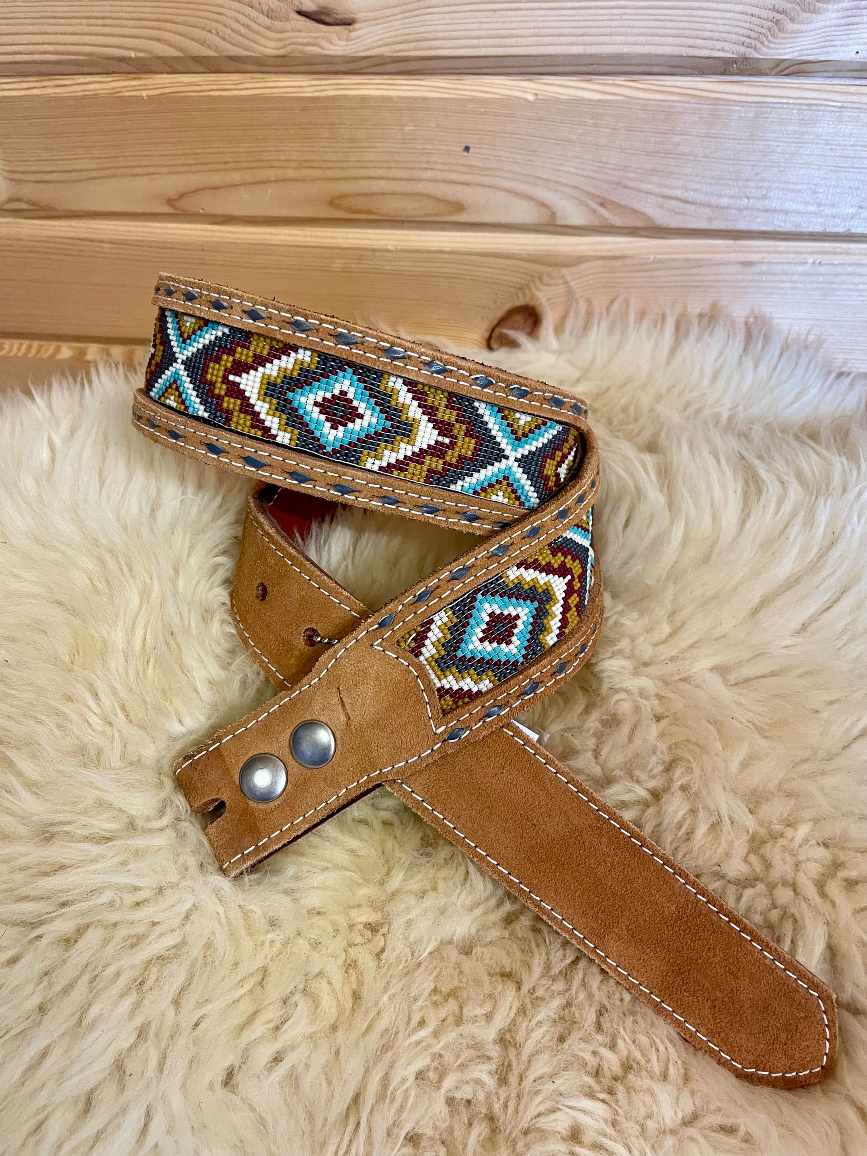 MJ Leather & Beaded Belt #1331