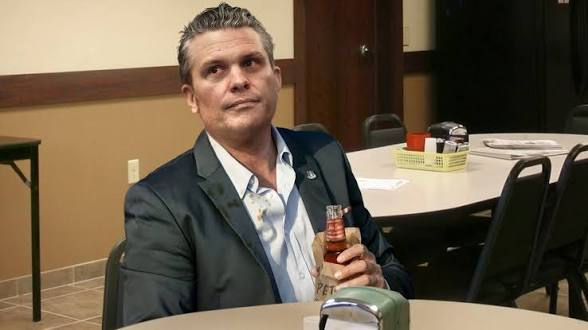 Pete Hegsgeth drinking