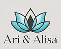 Open lotus above the names Ari and Alisa.