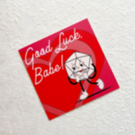 Good Luck Babe D20 Postcard