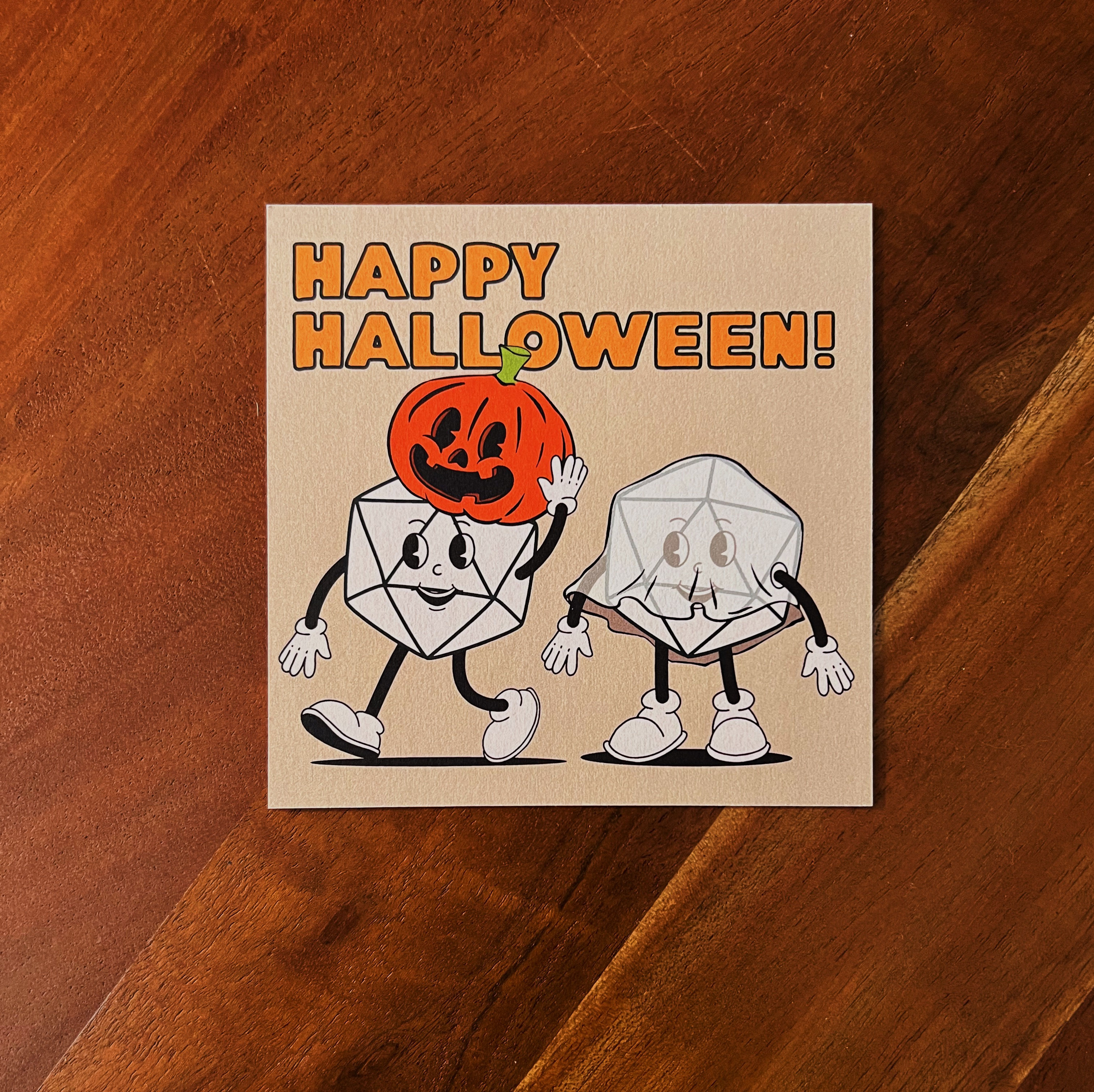 Happy Halloween D20 Postcard