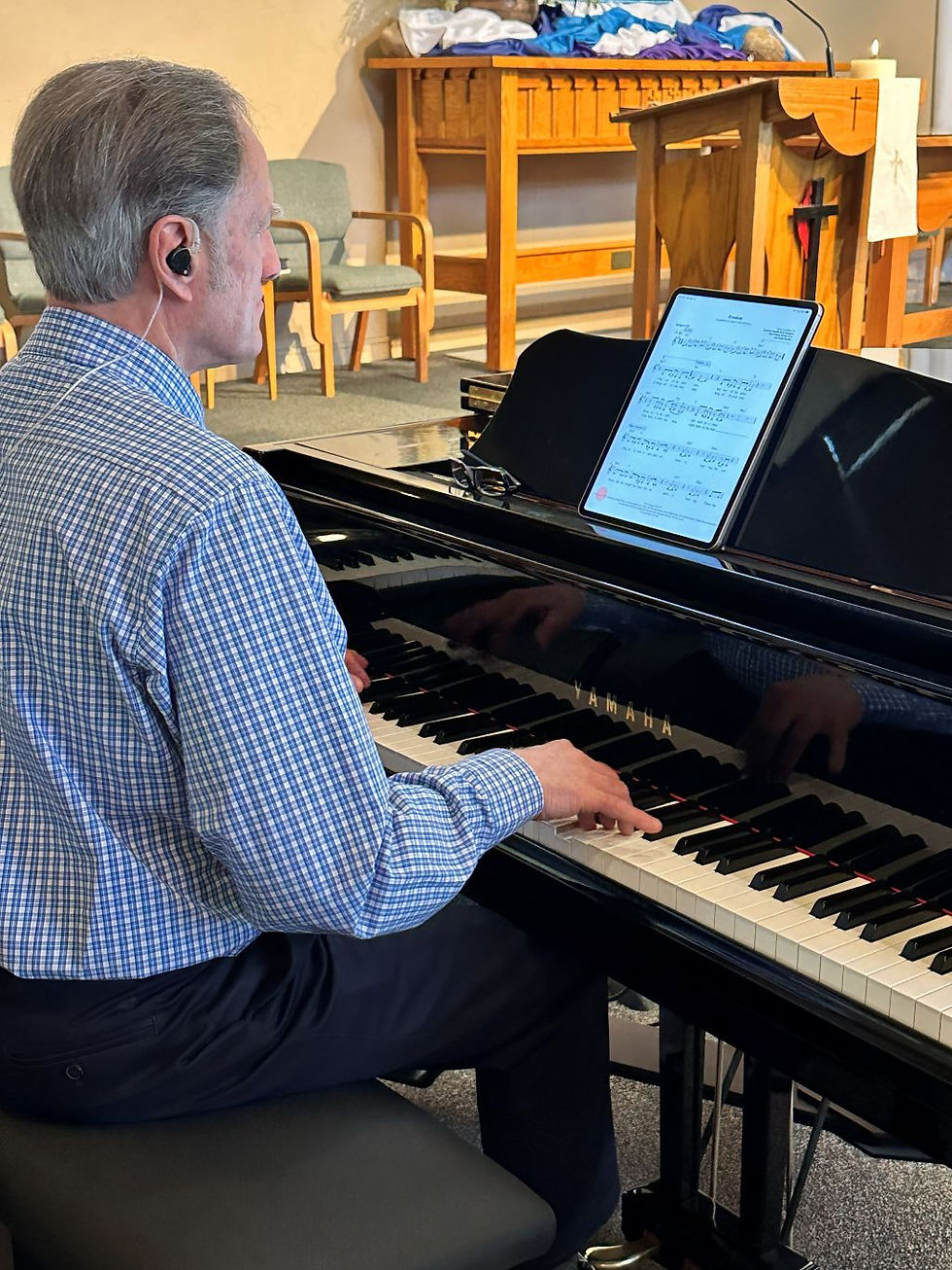 Pianist playing a grand piano to connect through music