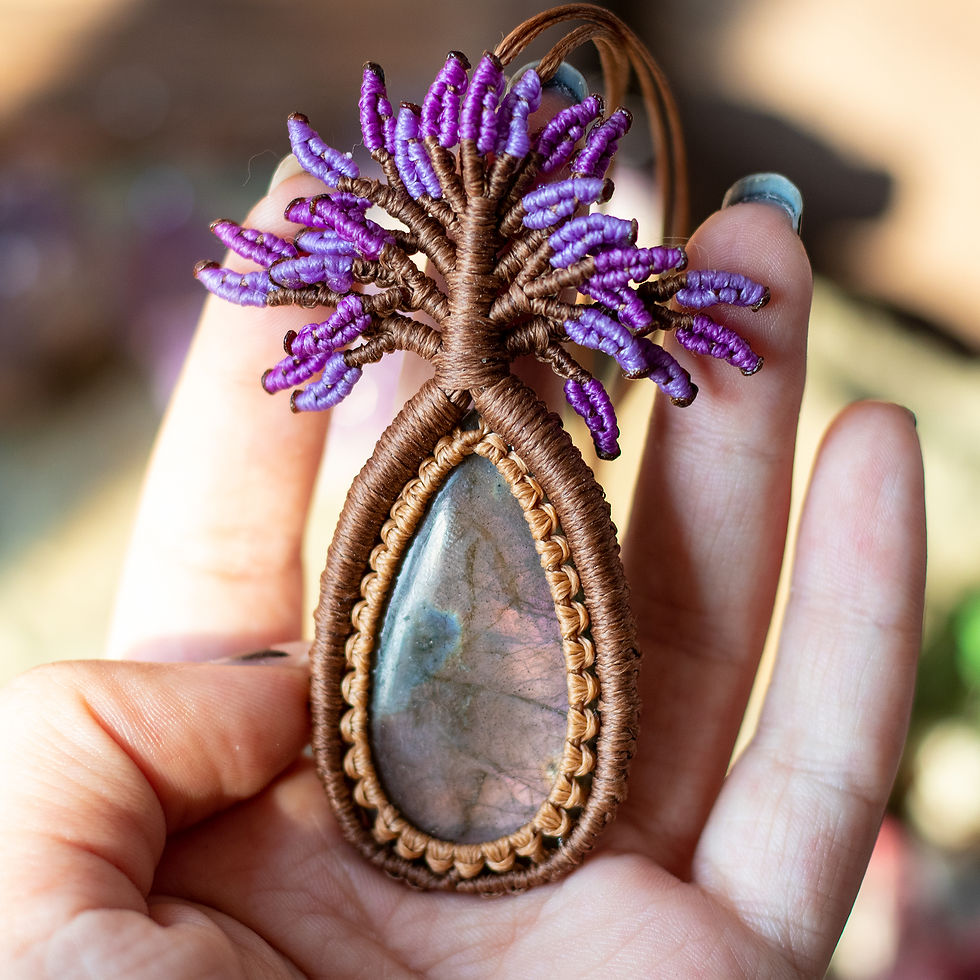 Tree Of Life Necklace with Purple Labradorite