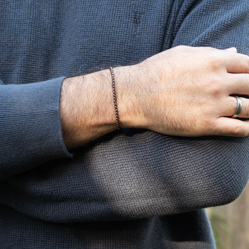 traditional wedding anniversary gift, mens bronze bracelet