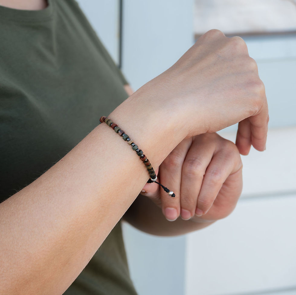 Thumbnail: Picasso stone bracelet for women handmade London unique natural stone