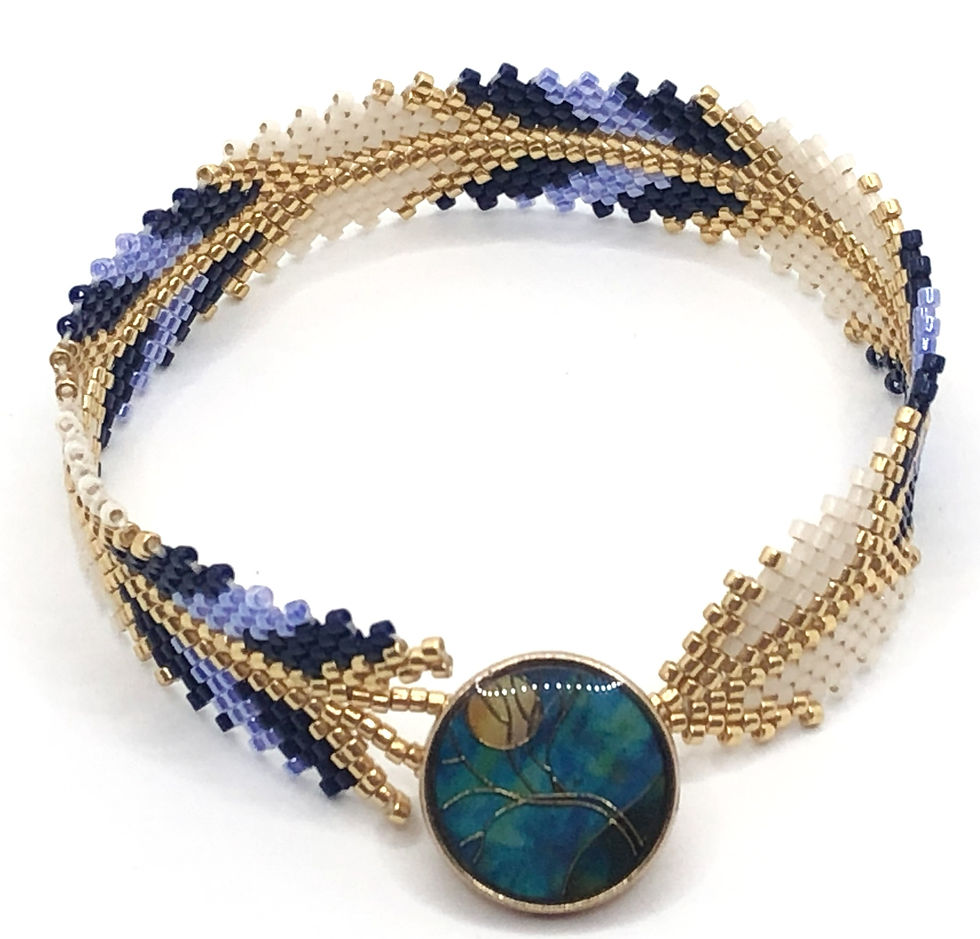 Miniatura: Pulsera artesanal hecha a mano con delicas Miyuki