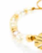 Pulseras hechas a mano. Cristal Checo. Miyuki. Pulsera para mujer. Pulsera hoja monstera