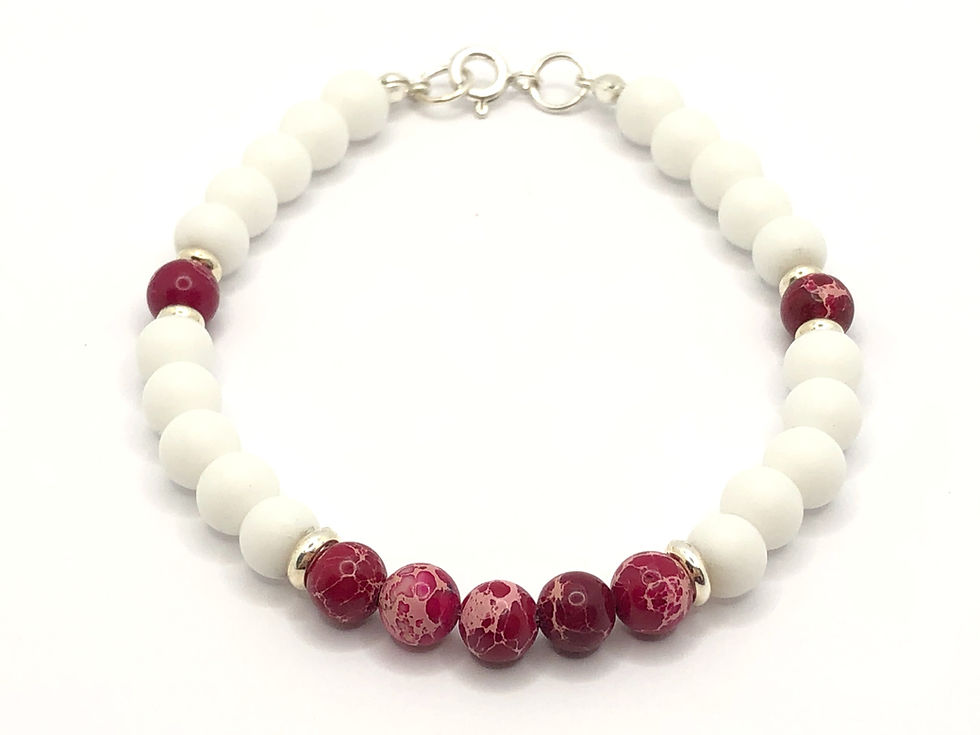 Miniatura: Pulsera para mujer. Pulsera de mujer ágata y jaspe. Pulsera de minerales y piedras energéticas. Black week. Black friday