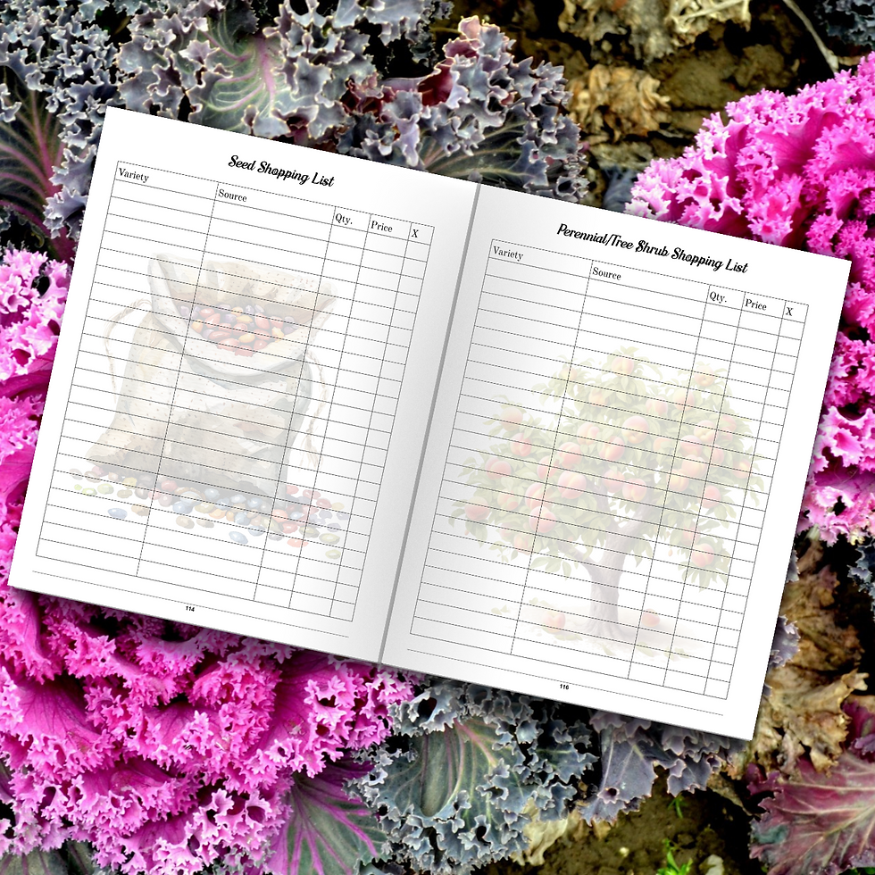 seed and fruit tree shopping lists