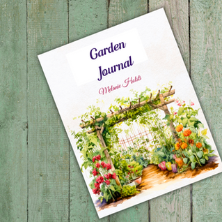 garden journal on green background