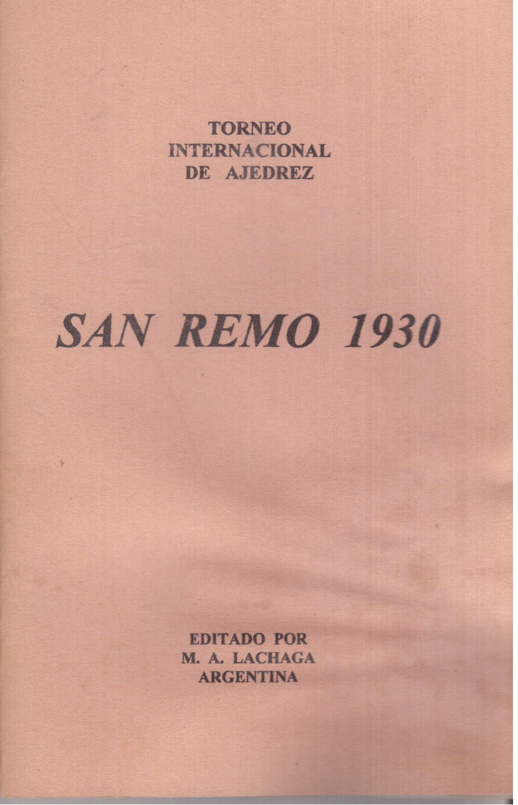 International Chess Tournament San Remo 1930