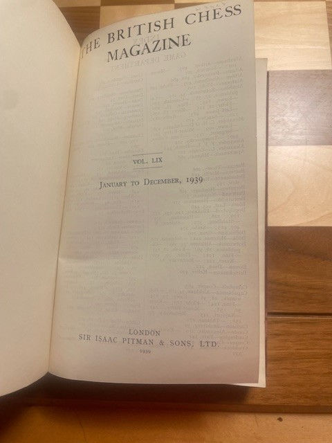 British Chess Magazine 1939 (Original )