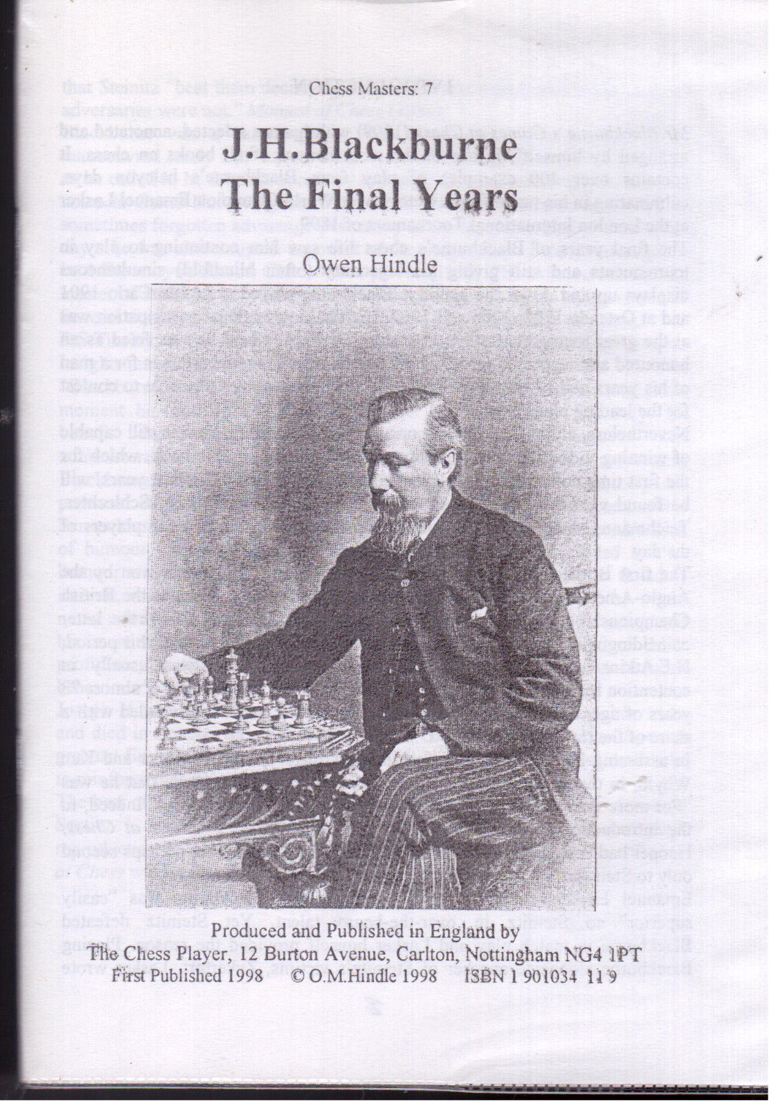 J. H. Blackburne The Final Years