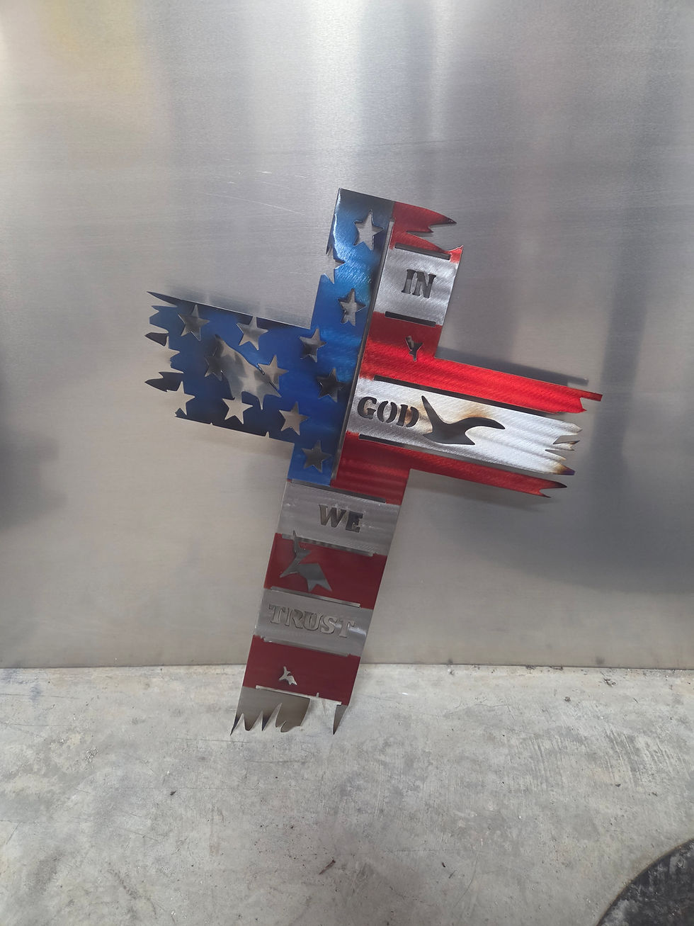 Thumbnail: Custom Cross (God We Trust) Painted