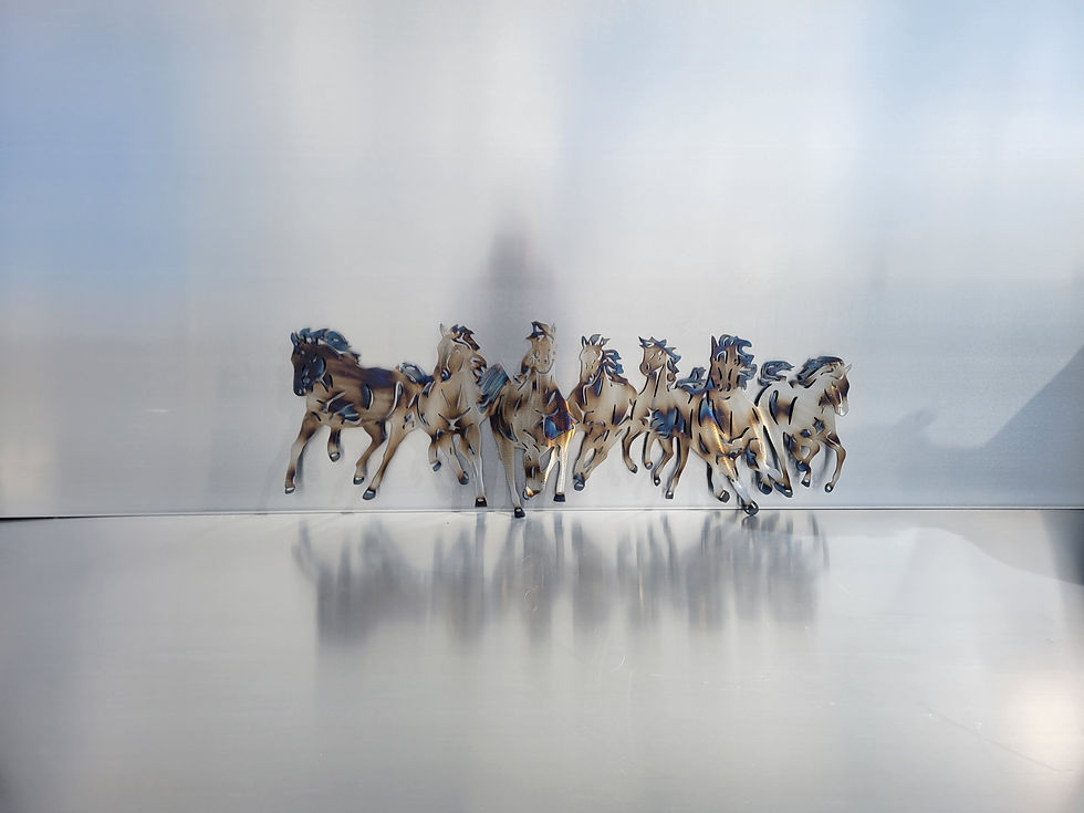 Thumbnail: Horses running wild mustangs mustang running metal art wall art decor steel scup