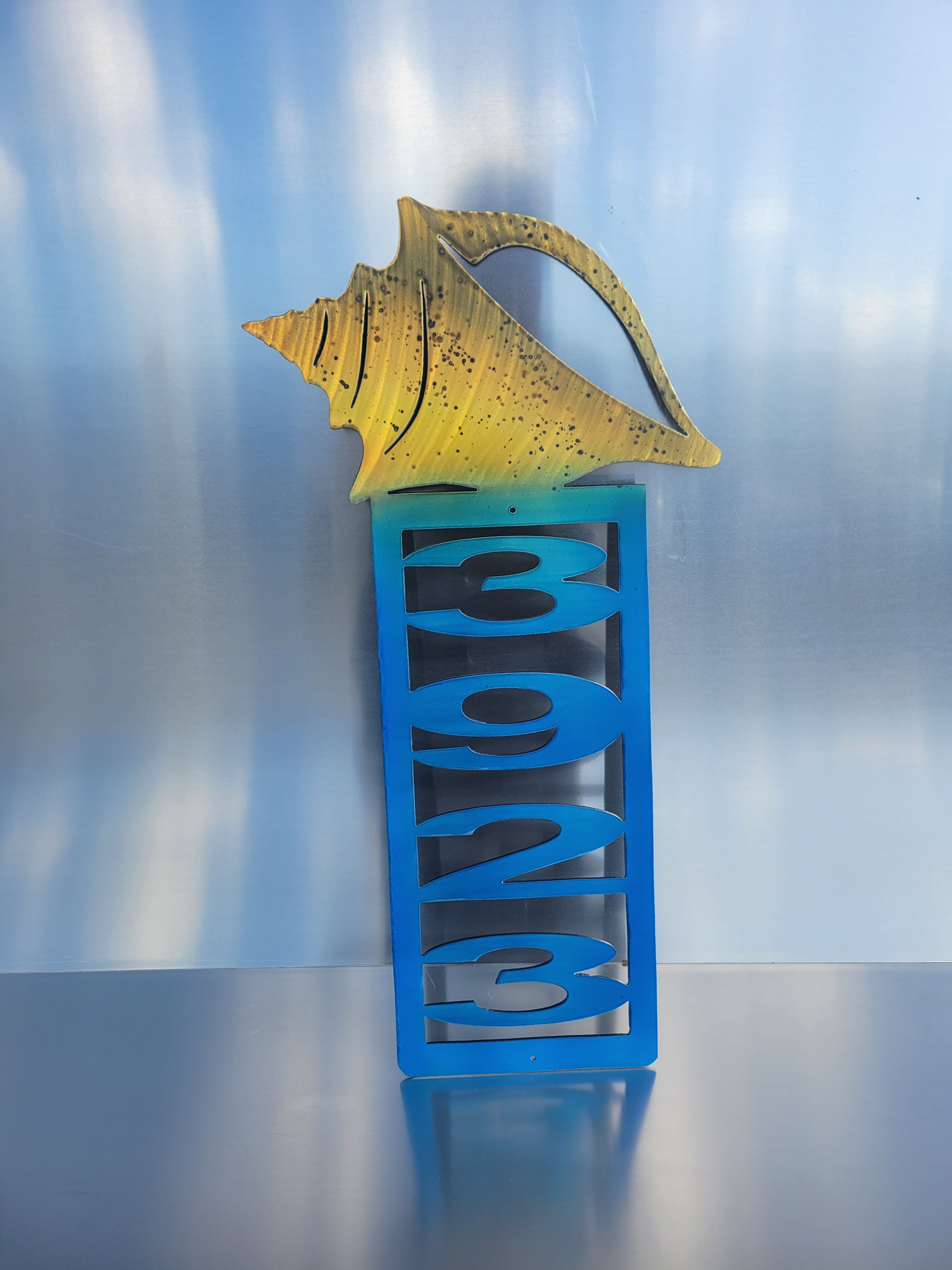 Conch Monogram House Number Metal Art Wall Art Decor