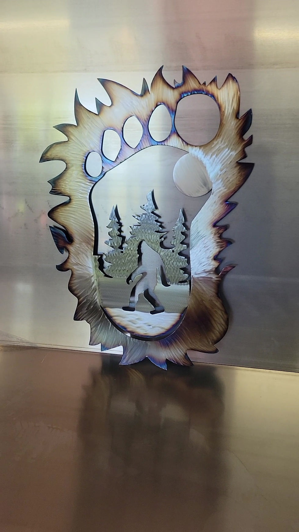 Thumbnail: Big Foot Foot Hunting cabin ranch metal wall art home decor