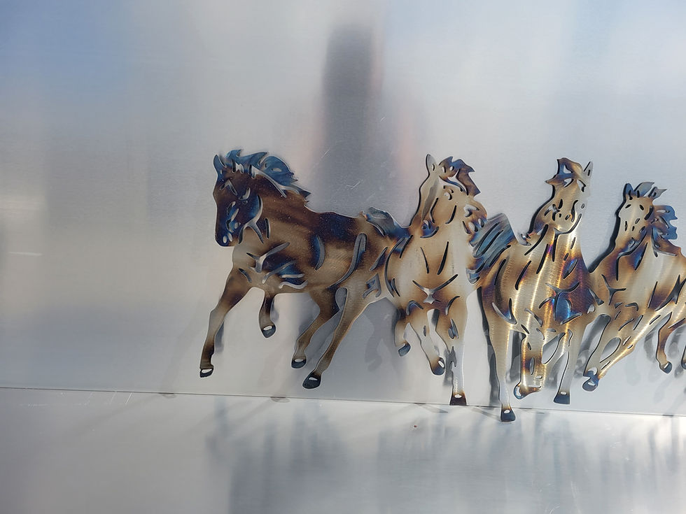 Thumbnail: Horses running wild mustangs mustang running metal art wall art decor steel scup