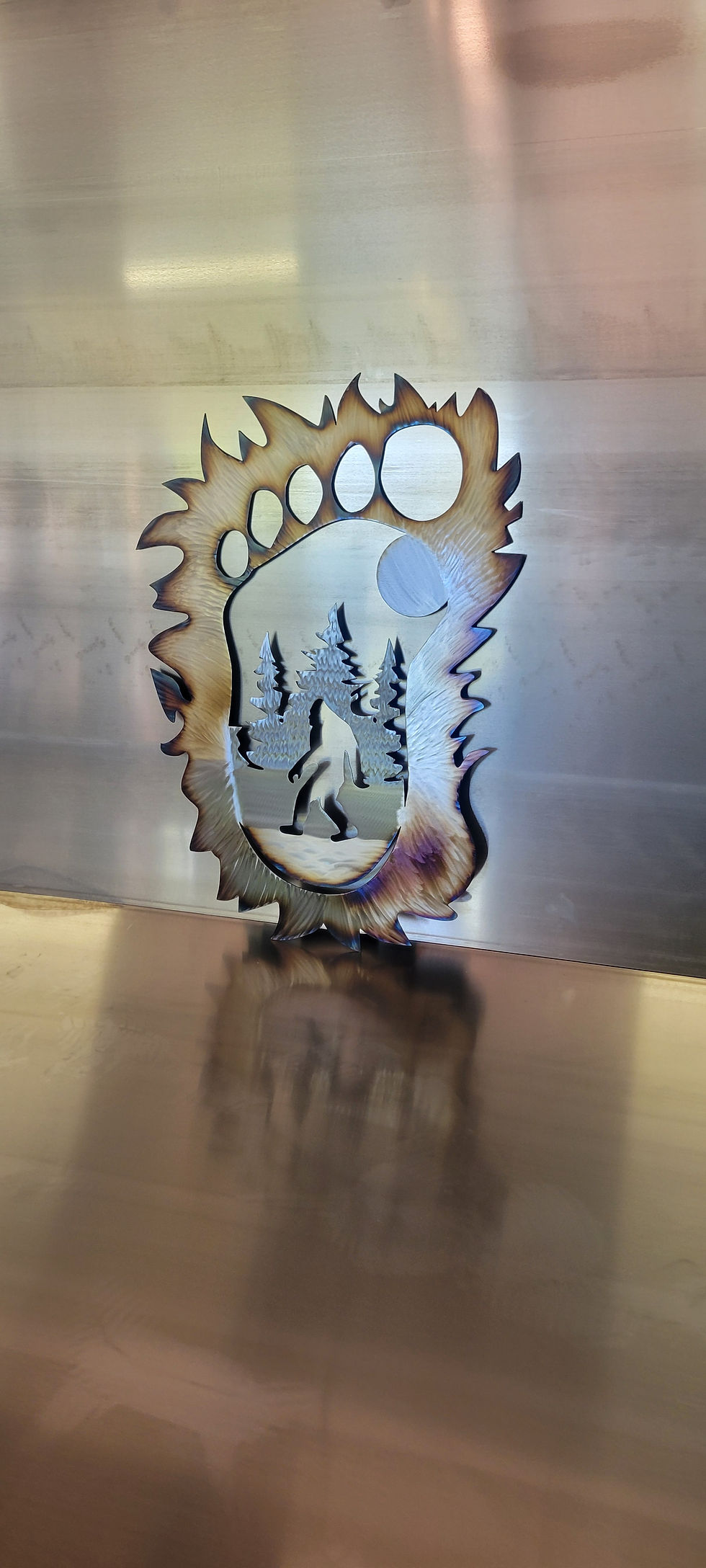 Thumbnail: Big Foot Foot Hunting cabin ranch metal wall art home decor