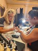 nail sculping demo at nail techs event.